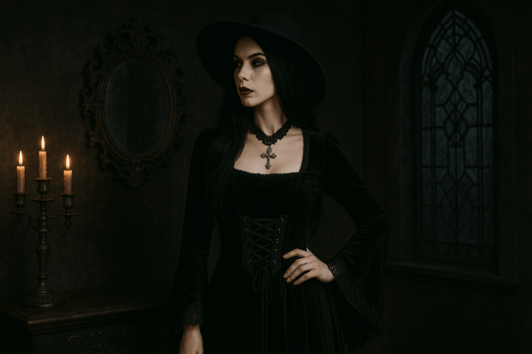 Augstas melnas zābaki ar papēžiem un sprādzēm – kiberpankas stils